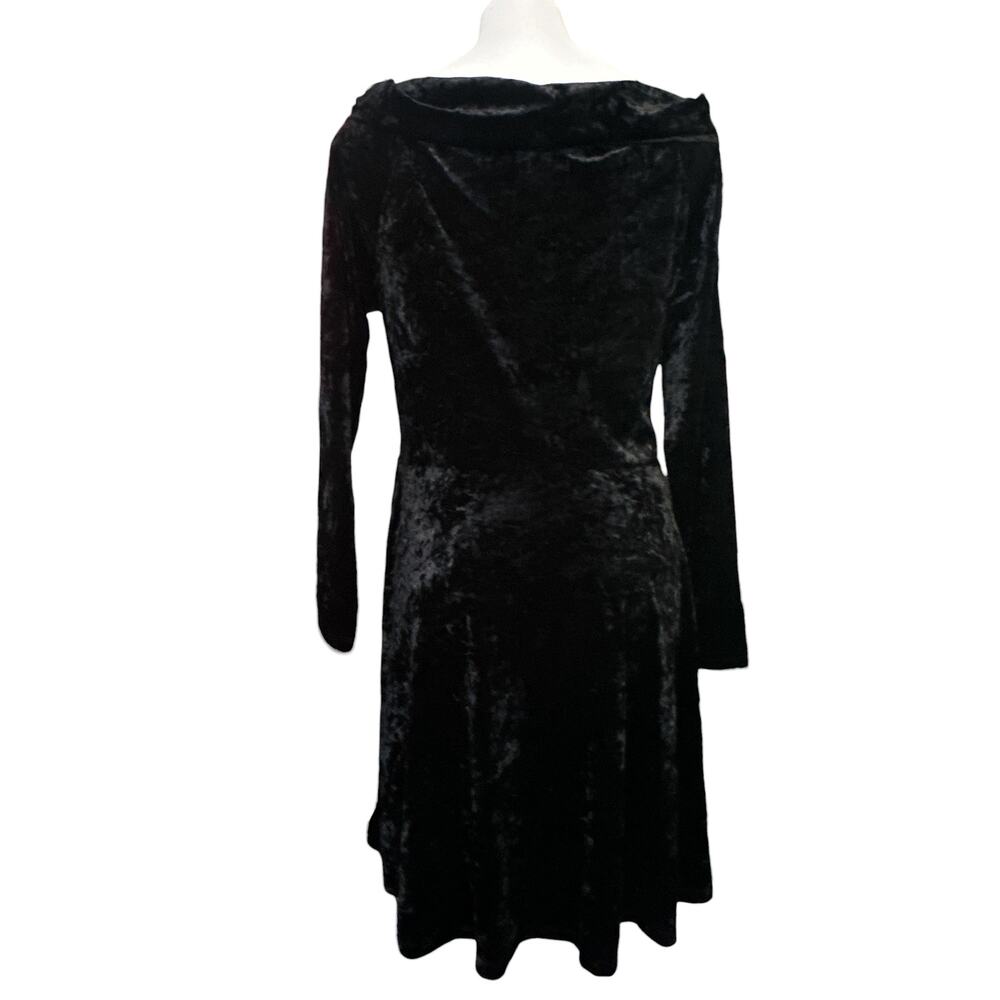 Chelsea28 Dress Women XL Black Crushed Velvet Off Shoulder Fit & Flare Holiday